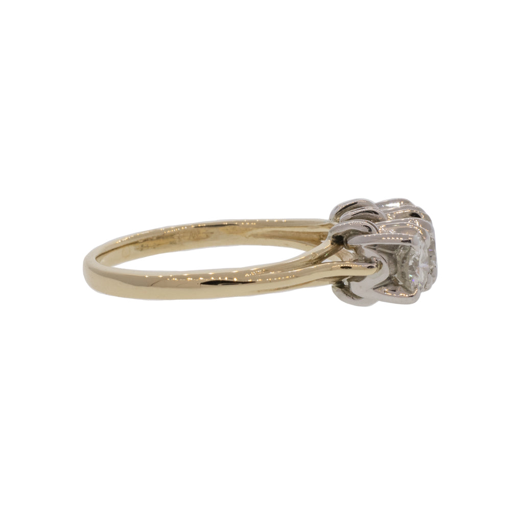 Knotted Three Stone Diamond Ring