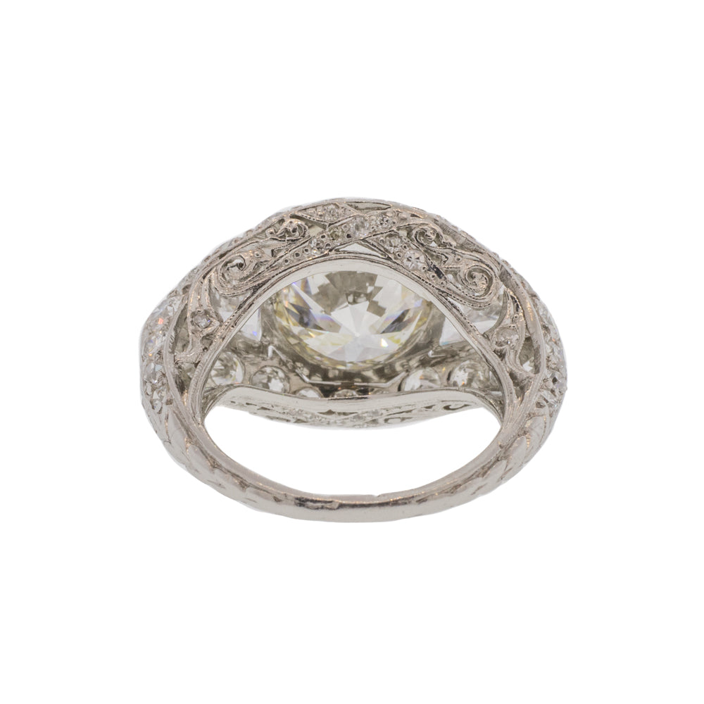 3.65ct Old European Cut Diamond Antique Platinum Ring