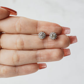 Diamond Solitaire Studs With Halo Jackets