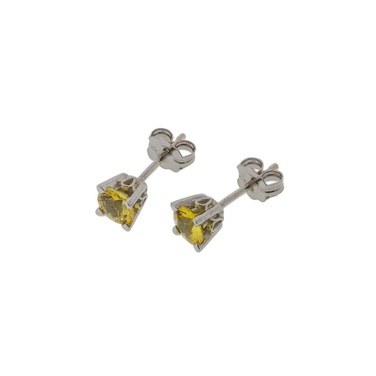 1.00ctw Round Yellow Sapphire Stud Earrings