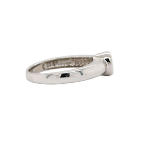 Bezel Set Solitaire Diamond White Gold Ring