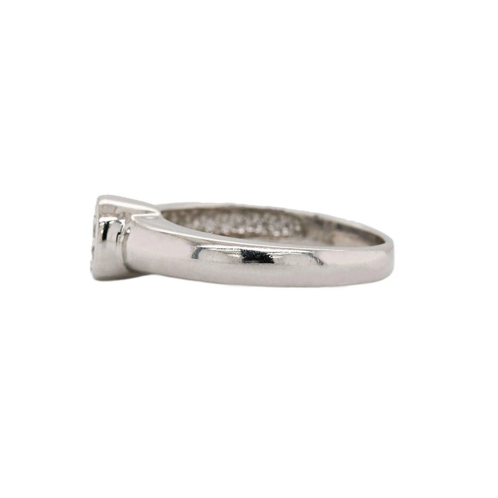 Bezel Set Solitaire Diamond White Gold Ring