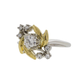 Botanical Two-Tone Diamond Cluster Ring