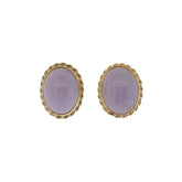 Cabochon Cut Lavender Jade Studs