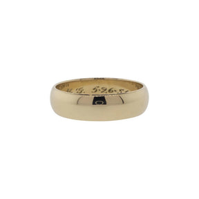 14K Yellow Gold Carved 6mm Half-Round Band