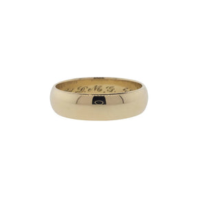 14K Yellow Gold Carved 6mm Half-Round Band