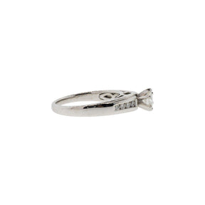 Channel-Set Accented Solitaire Diamond Engagement Ring