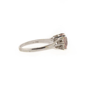 Cushion Cut Pink Sapphire & Diamond White Gold Ring