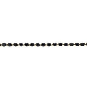 14K Yellow Gold Dark Blue Sapphire Tennis Bracelet