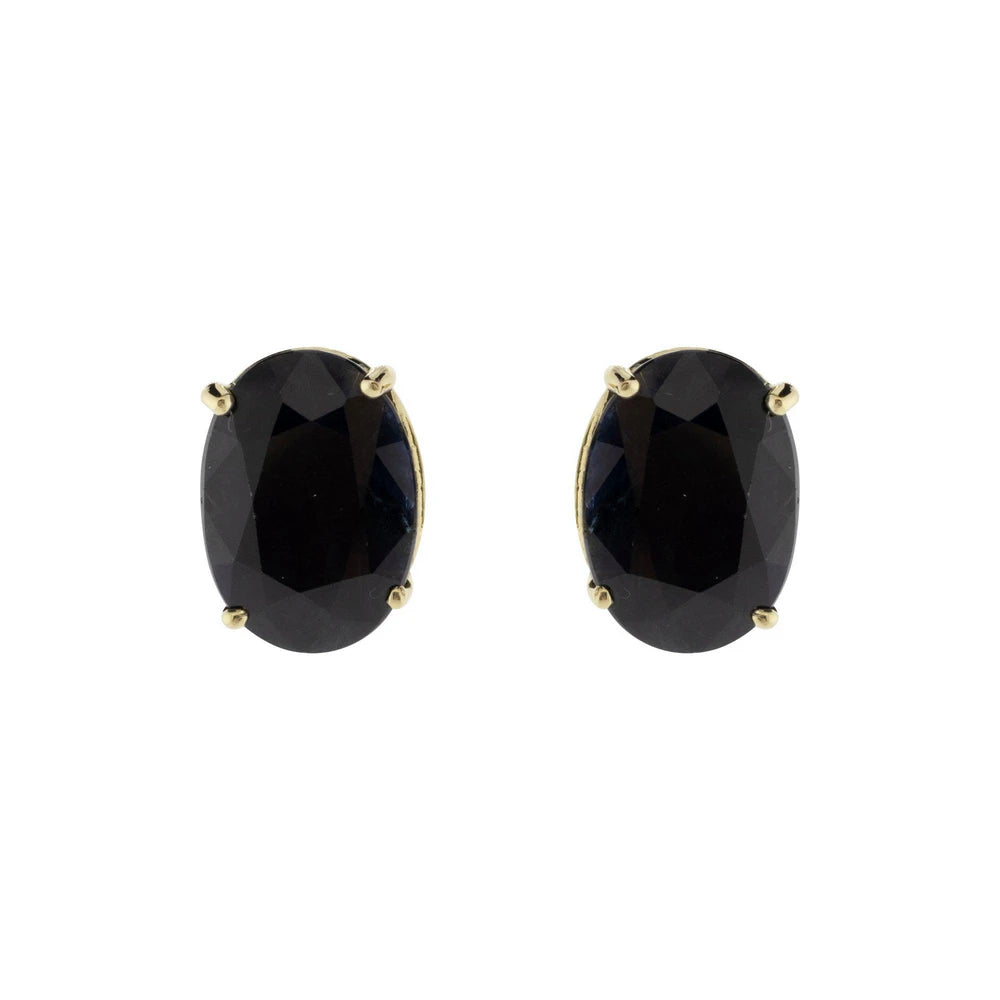 Deep Blue Sapphire Stud Earrings