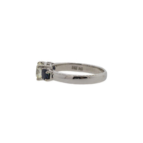 Diamond and Sapphire Three Stone Ring