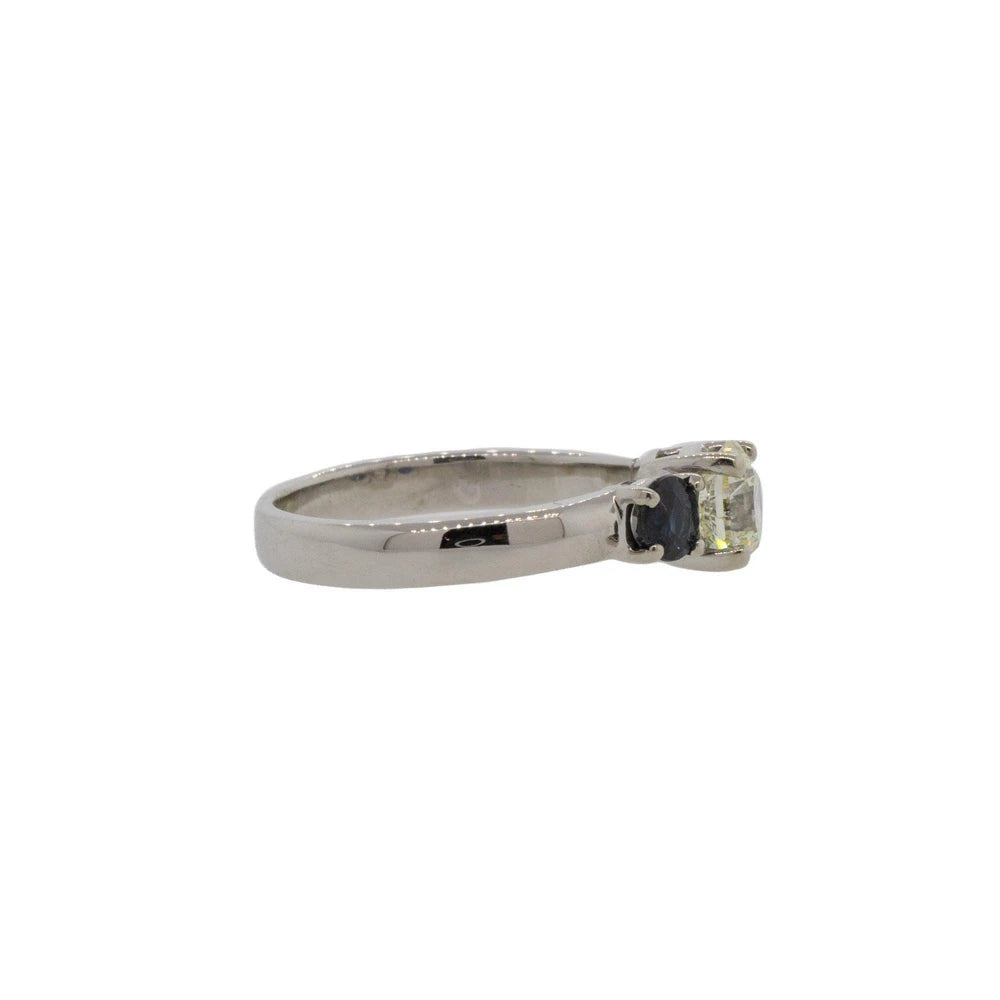 Diamond and Sapphire Three Stone Ring