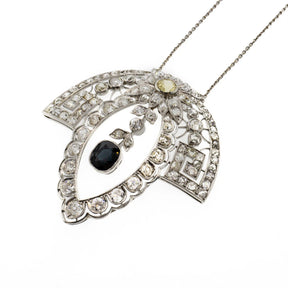 Edwardian Sapphire & Diamond Platinum Necklace