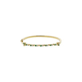 18K Yellow Gold Emerald & Diamond Bangle Bracelet