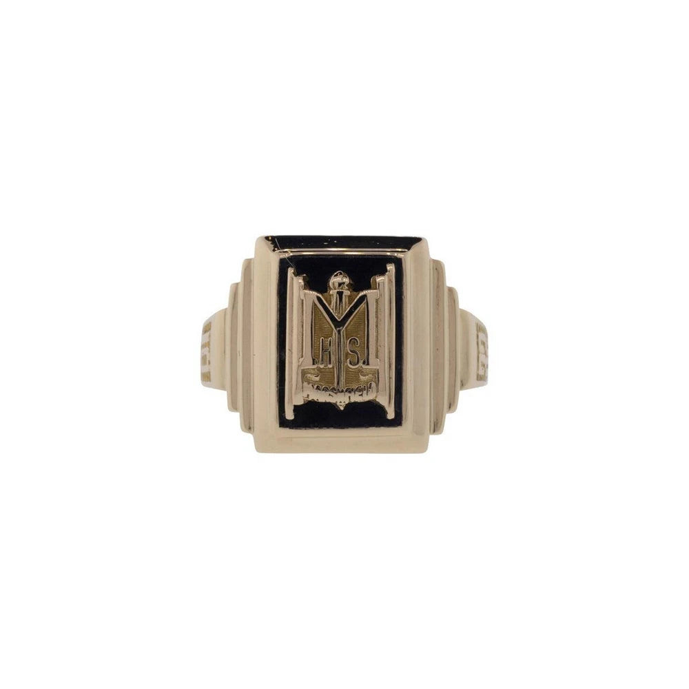 10K Yellow Gold 1932 Enamel High School Class Ring