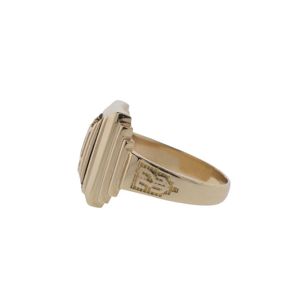 10K Yellow Gold 1932 Enamel High School Class Ring