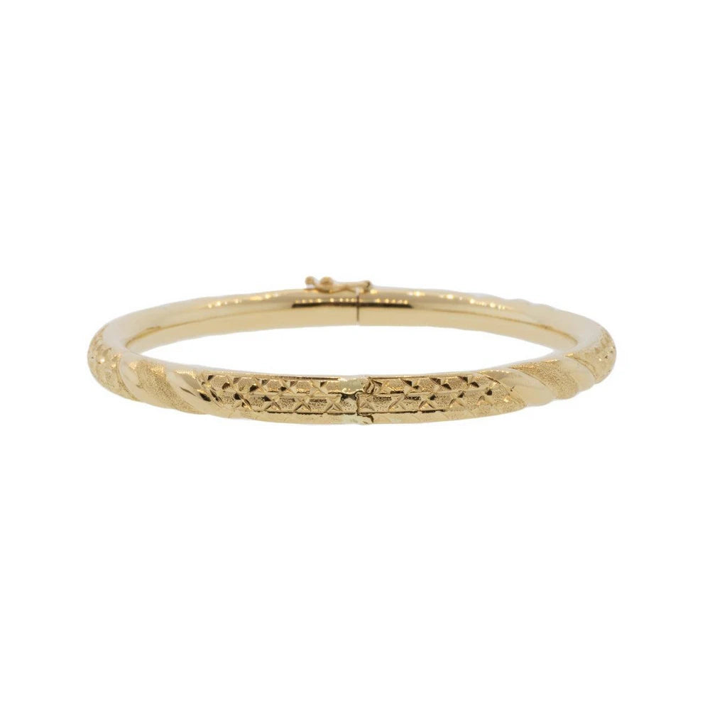 Engraved Hinge Bangle Bracelet