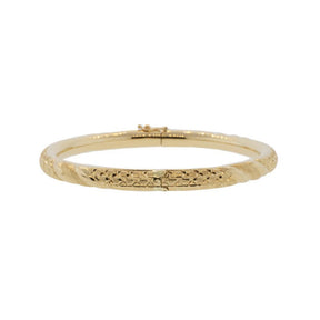 Engraved Hinge Bangle Bracelet