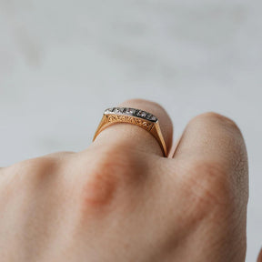 14K Yellow & White Gold 5-Stone Diamond Ring