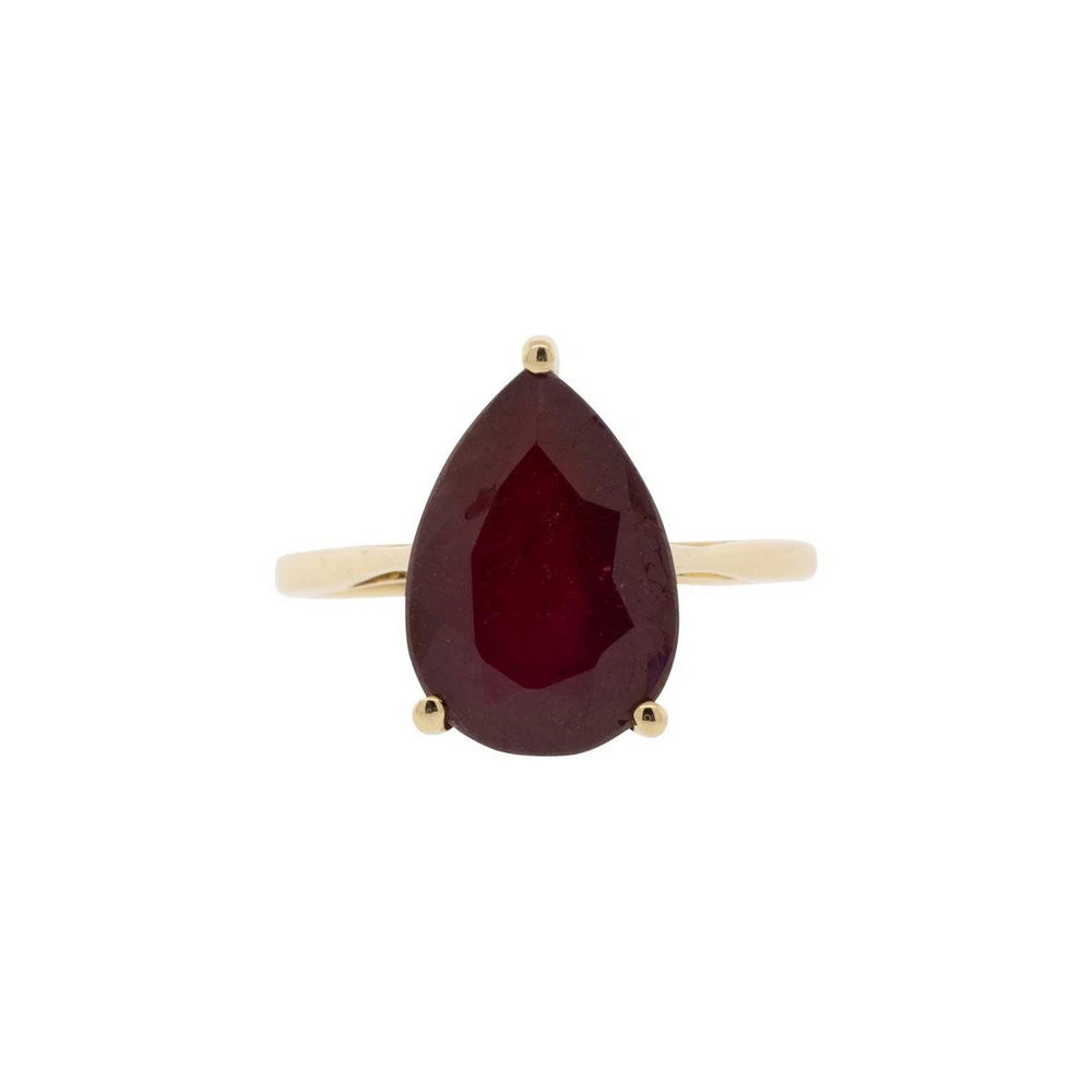 9K Yellow Gold 5.04ct Flux Treated Ruby Ring