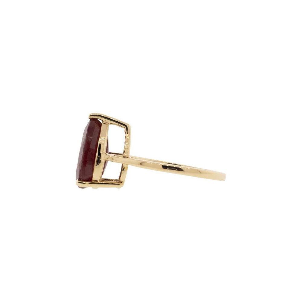 9K Yellow Gold 5.04ct Flux Treated Ruby Ring