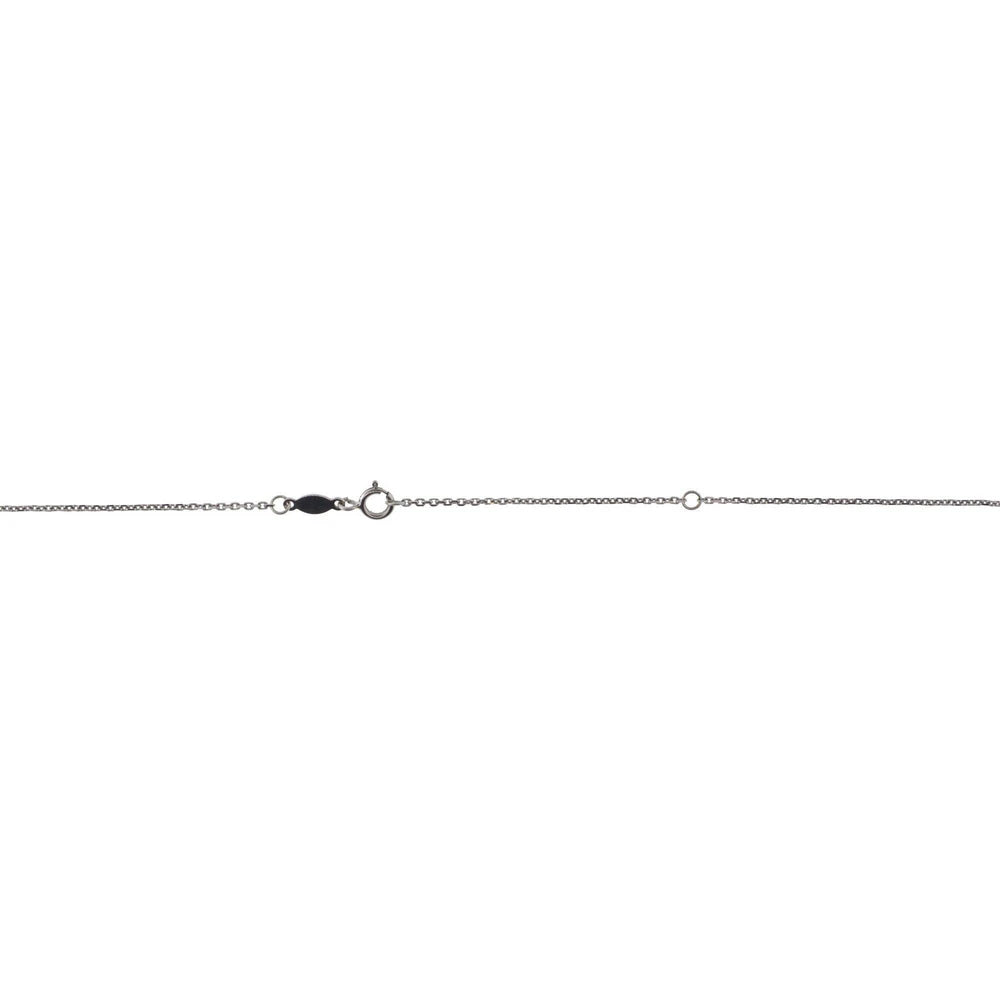 Freeform 18K White Gold Solitaire Diamond Pendant Necklace