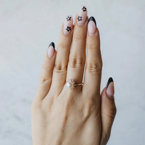 Fresh Water Cultured Pearl and Diamond Halo Ring