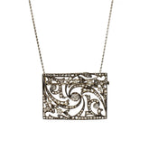 Georgian-Era Silver & 14K Yellow Gold Diamond and Pearl Brooch Necklace