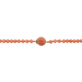 45" Graduated Natural Coral Bead Necklace With 14K Yellow Gold Clasp