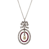 La Belle Epoque Pearl & Ruby Platinum Overlaid Yellow Gold Necklace