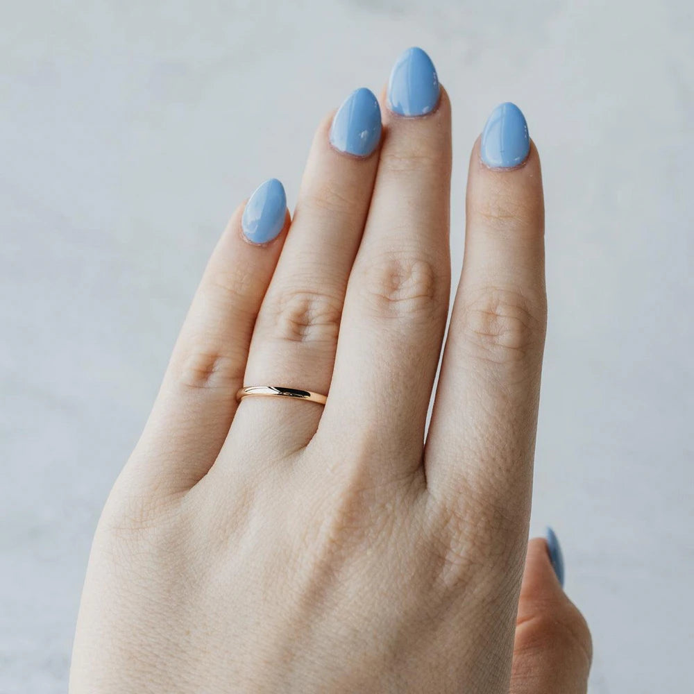 Low Dome Half Round Wedding Band