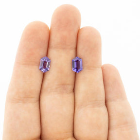 1.85ctw Matched Pair Elongated Hexagon Tanzanite