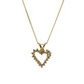 Mixed Cut Diamond Heart Pendant Necklace