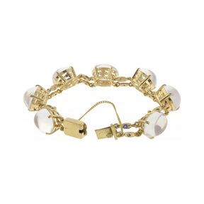 Egyptian Moonstone and Blue Sapphire Bracelet