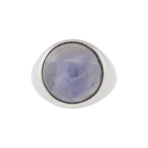 Natural Blue Star Sapphire Platinum Ring