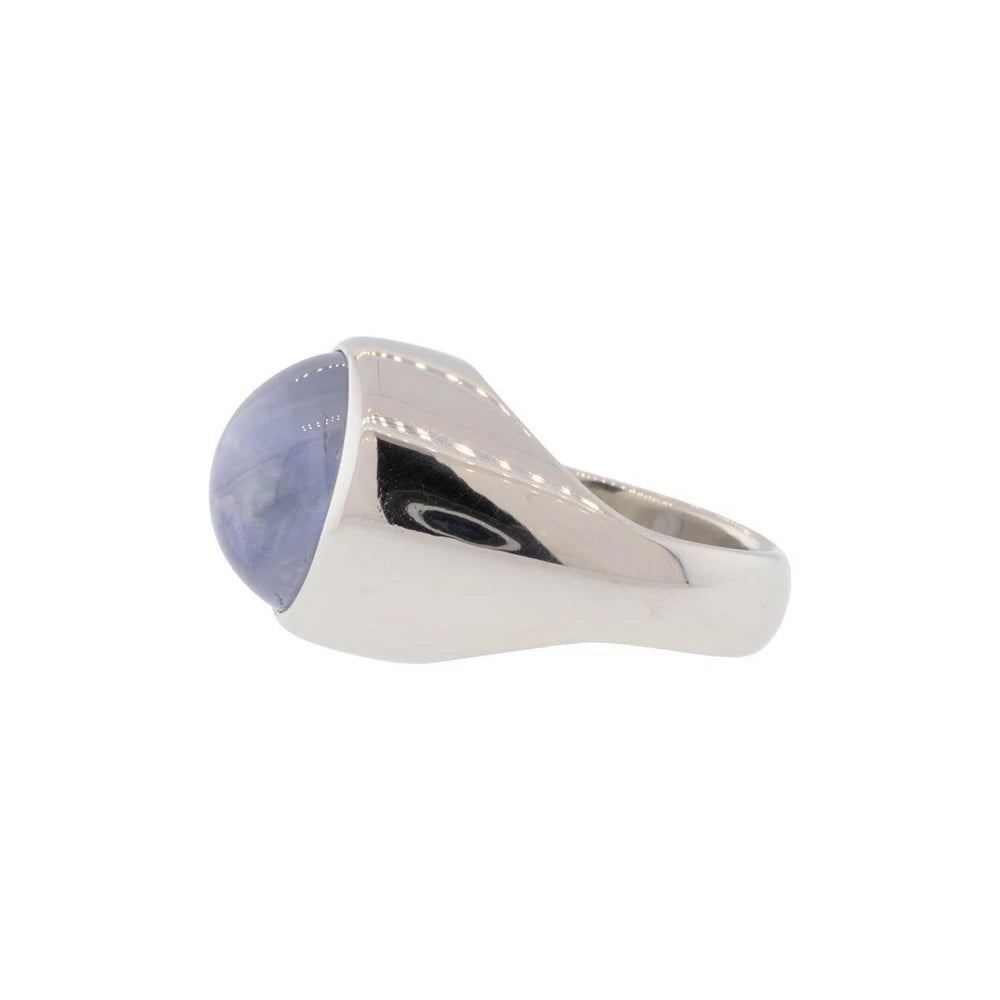 Natural Blue Star Sapphire Platinum Ring