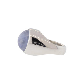 Natural Blue Star Sapphire Platinum Ring