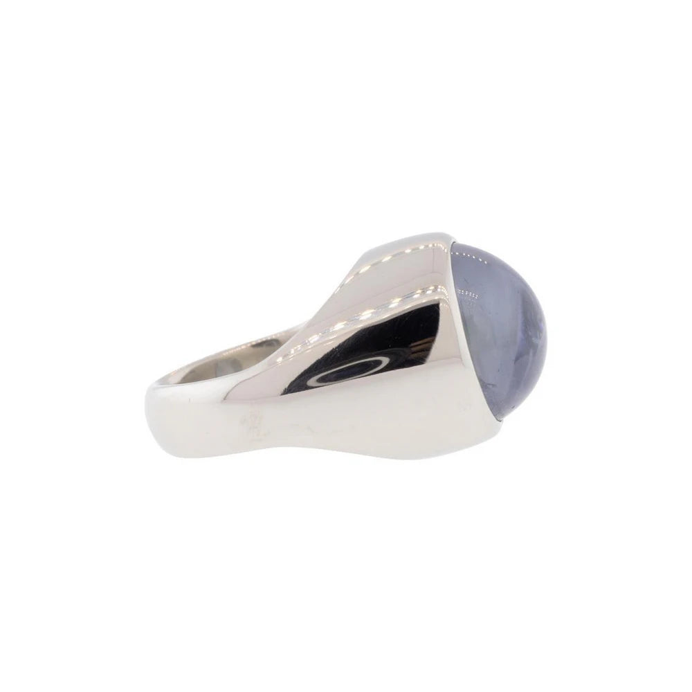 Natural Blue Star Sapphire Platinum Ring
