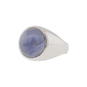 Natural Blue Star Sapphire Platinum Ring