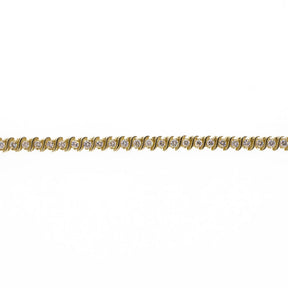 Yellow Gold and Natural Diamond Tennis Line Bracelet