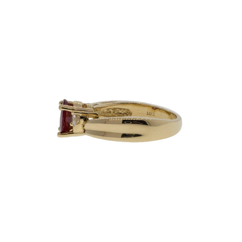 Natural Oval Ruby and Diamond Ring