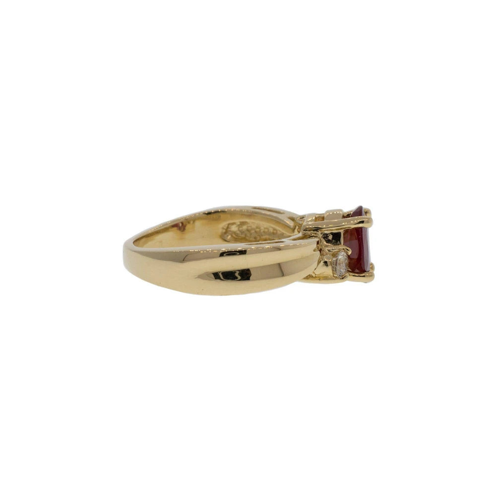Natural Oval Ruby and Diamond Ring