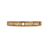 Old Mine Cut Diamond & Pearl Yellow Gold Bangle