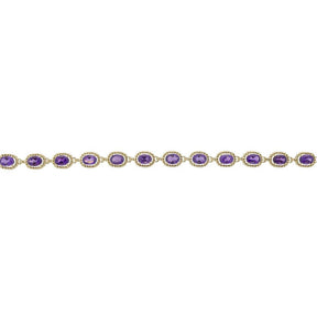 10K Yellow Gold Oval Cut Amethyst Bracelet