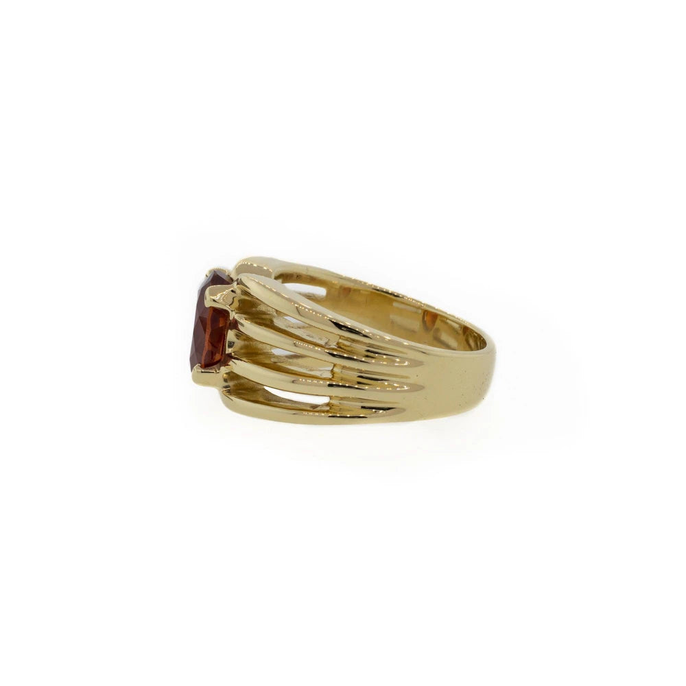Oval Untreated Natural Orange Sapphire Ring