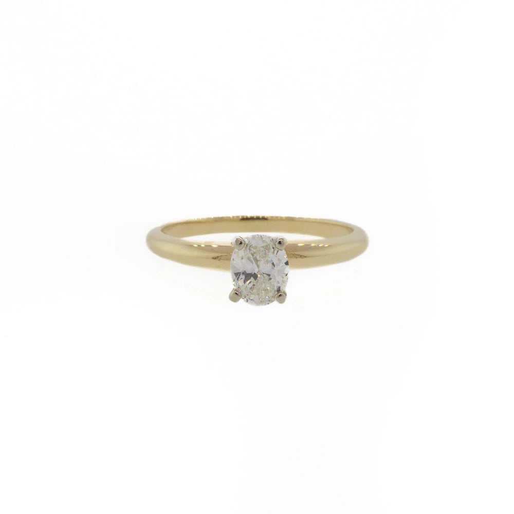 Oval Solitaire Natural Diamond Ring