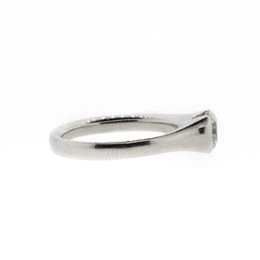 Partial-Bezel Platinum Diamond Solitaire Ring