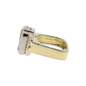 Partial-Bezel Rutilated Quartz Ring