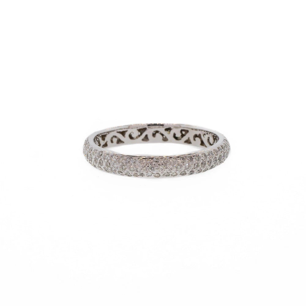 Pave Diamond And Filigree Eternity Band