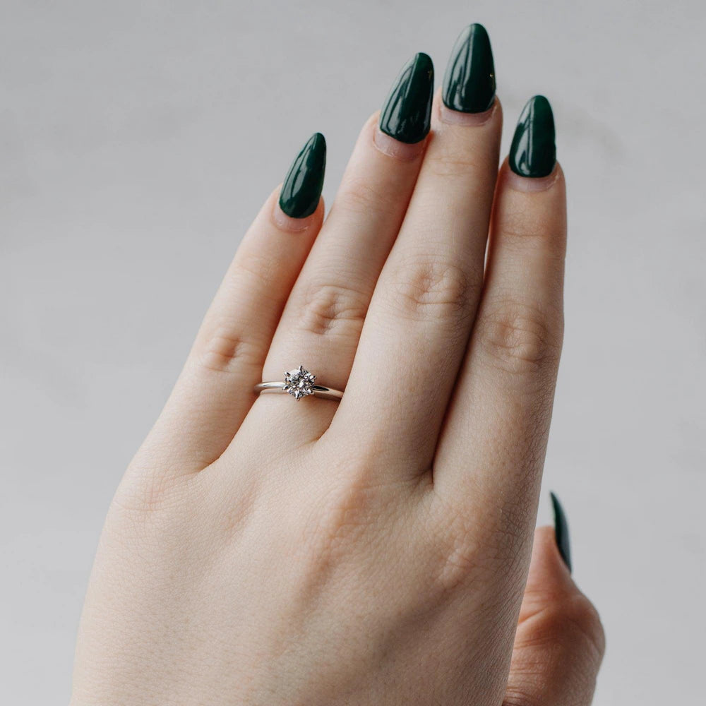 Platinum & Diamond Six-Prong Solitaire Ring
